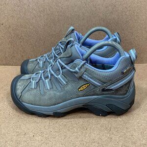 Keen Womens Targhee 2 Waterproof Gray/Blue Hiking Shoes Size 6.5 Trail Outdoor